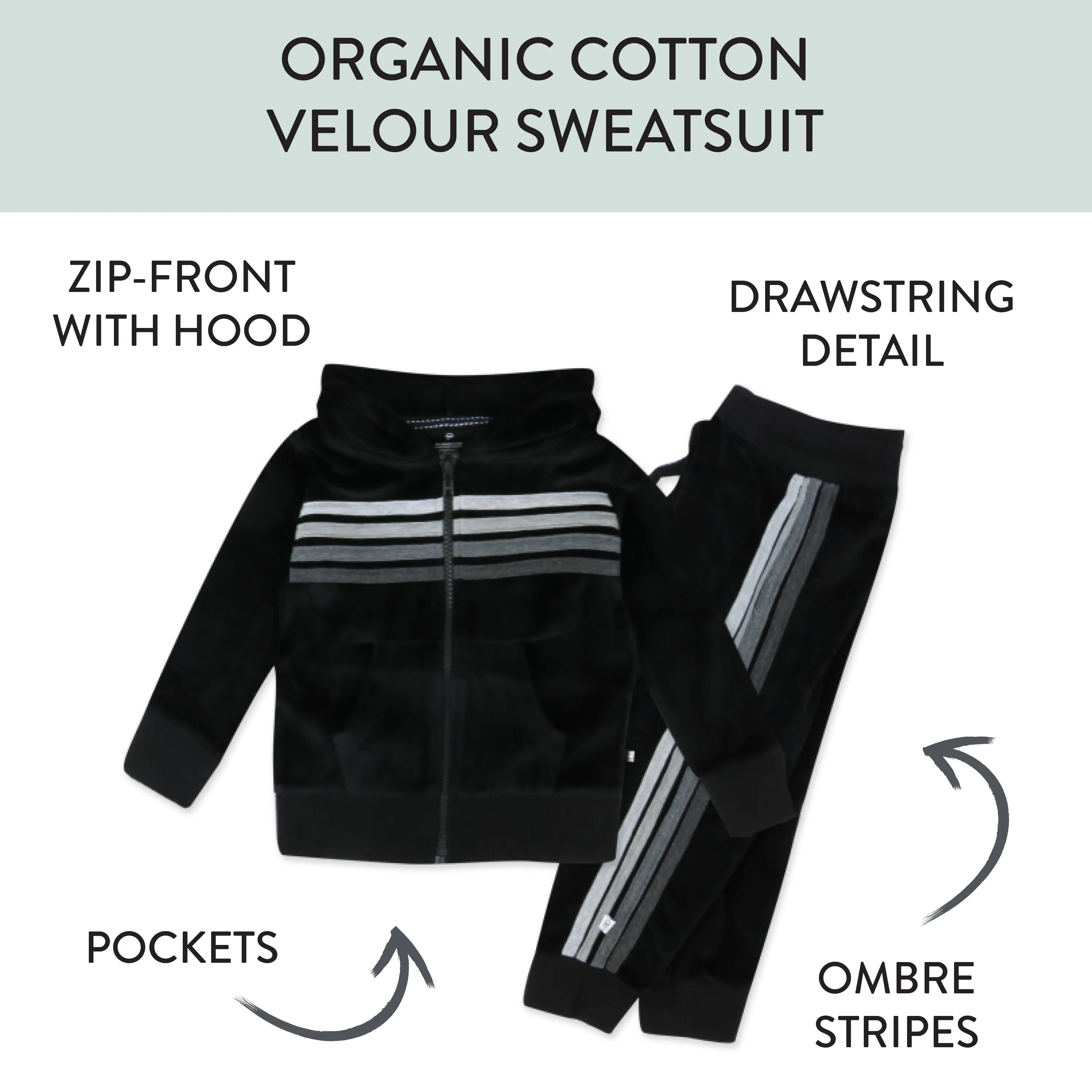 2 Piece Cozy Velour Zip Front Hoodie and Sweatpant Set