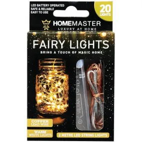 2m Fairy Light, 20 LED, Copper Warm White