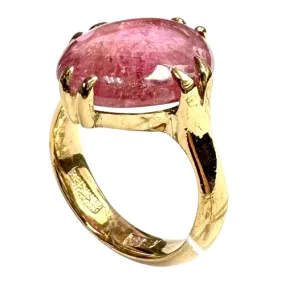 9K Yellow Gold Rubellite Lady Ring