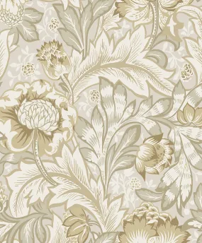 Acanthus Garden Wallpaper in Warm Neutral