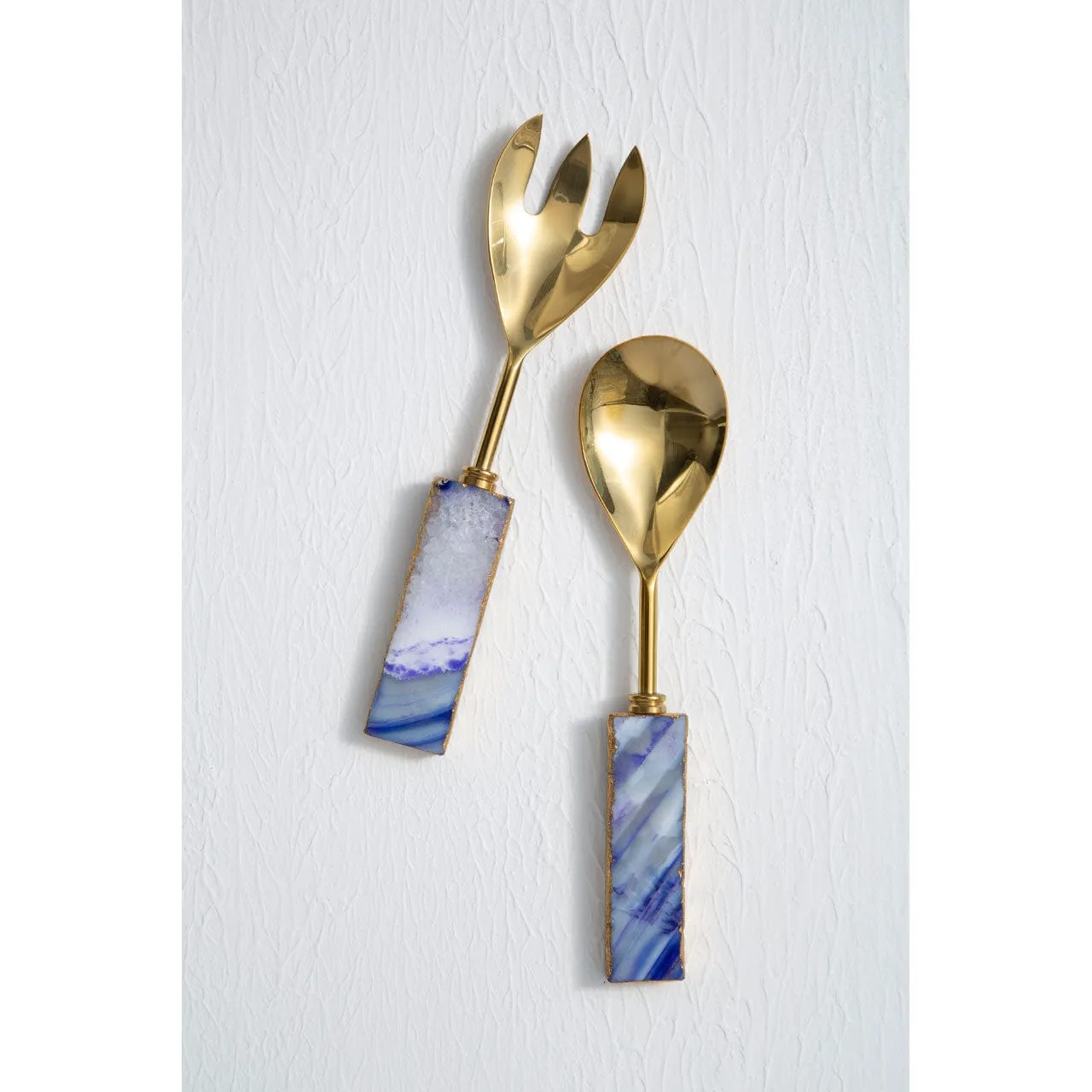 Agata Blue Warm Metallic Serving Set