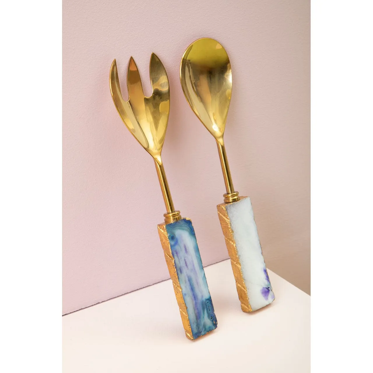 Agata Blue Warm Metallic Serving Set