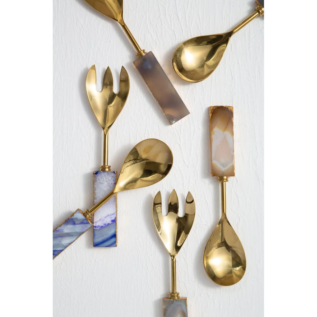 Agata Blue Warm Metallic Serving Set