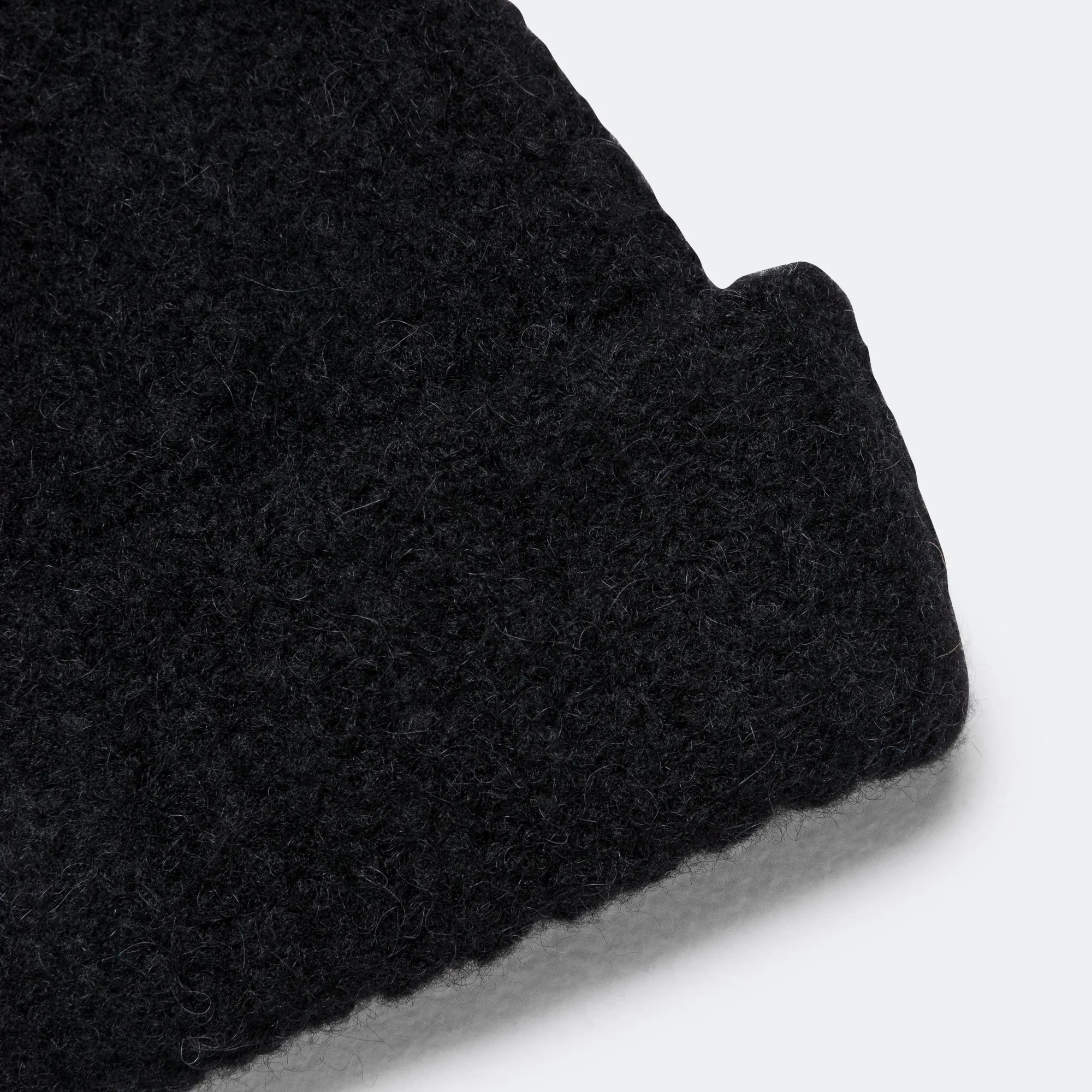 Alpaca Wool Short Beanie - Black