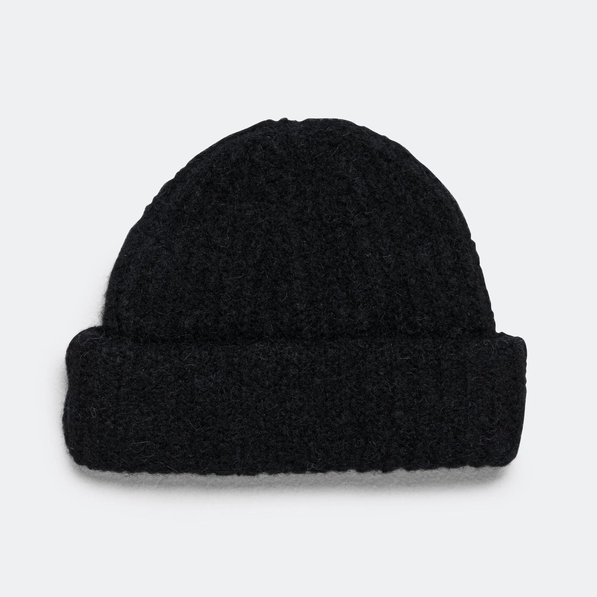 Alpaca Wool Short Beanie - Black