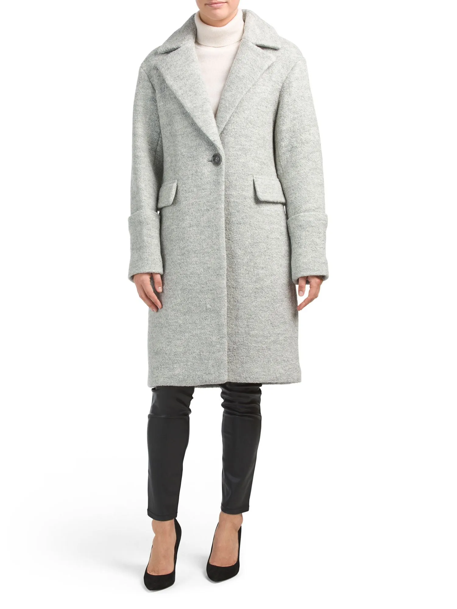 Anne Klein Single-Button Walker Coat