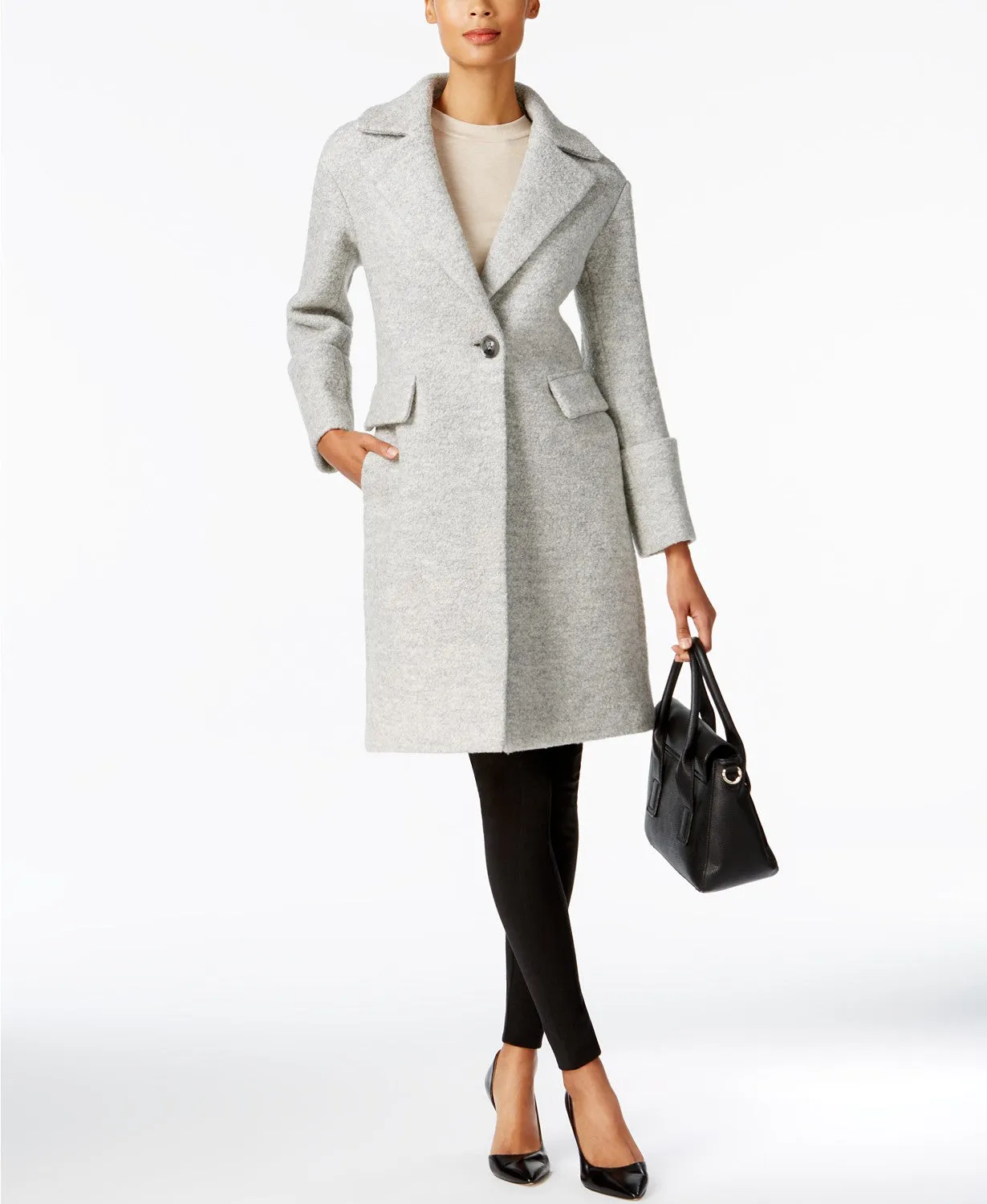 Anne Klein Single-Button Walker Coat