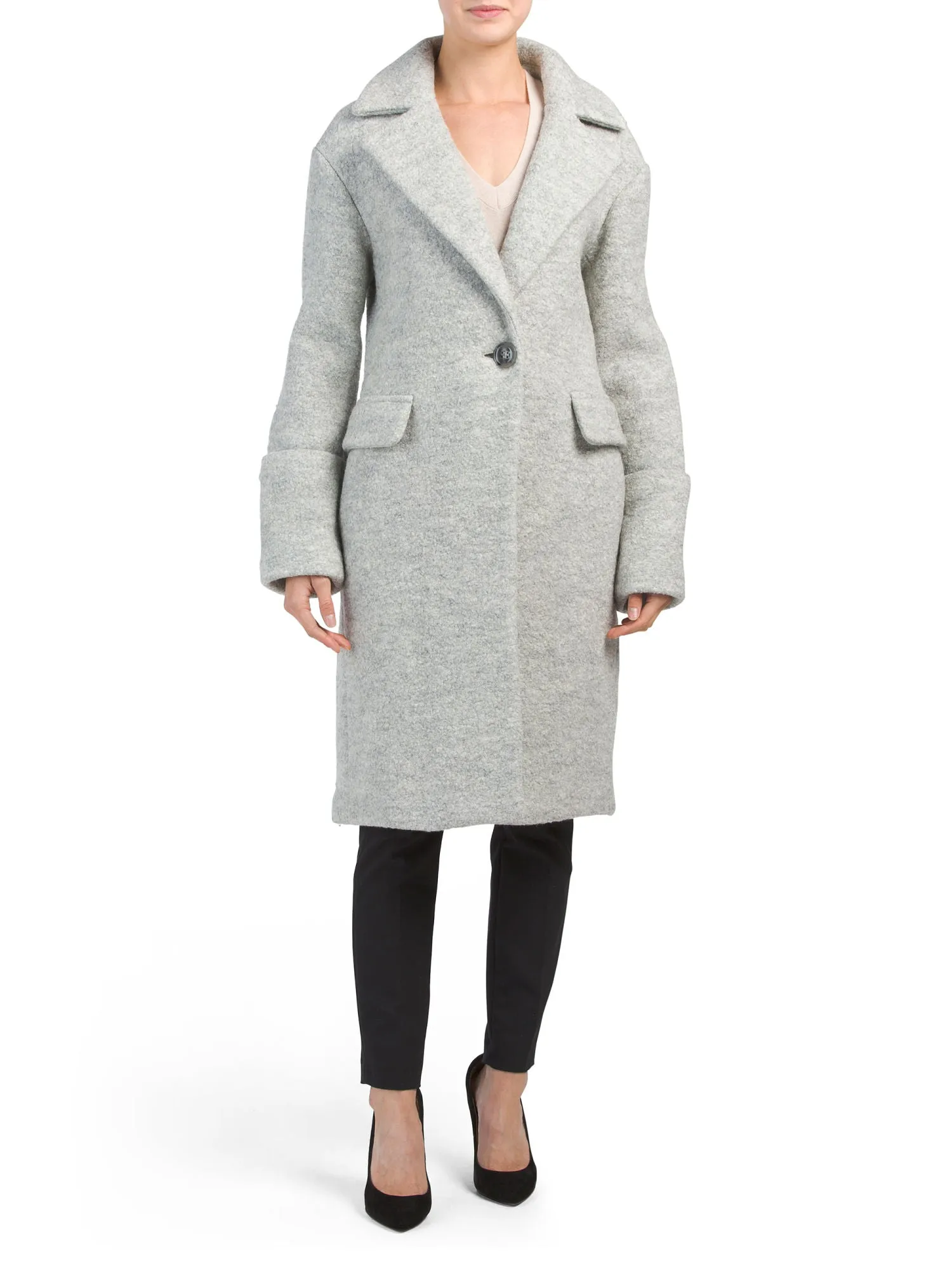 Anne Klein Single-Button Walker Coat