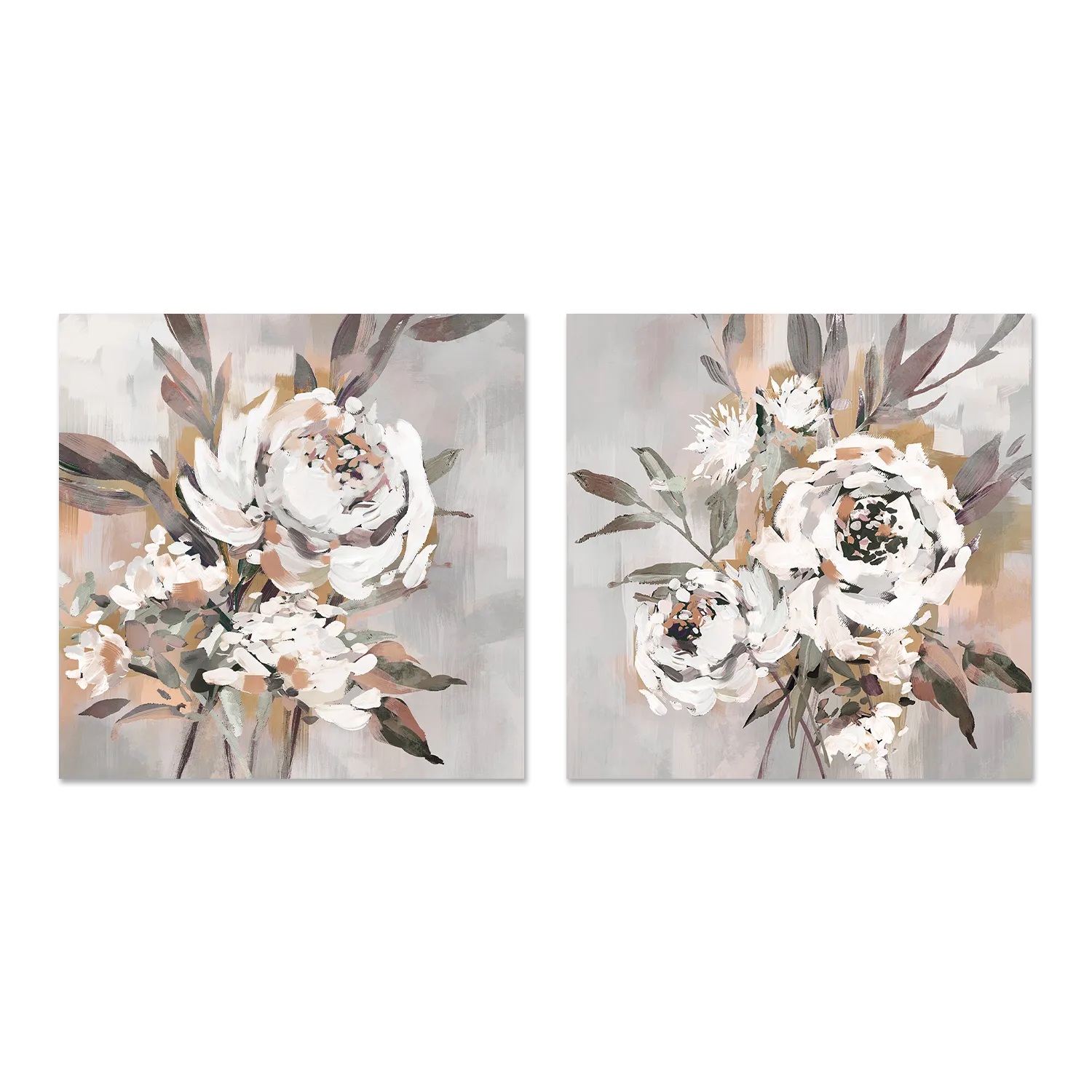 Antique Rose, Warm Tones, Style A & B, Set of 2 , By Nina Blue