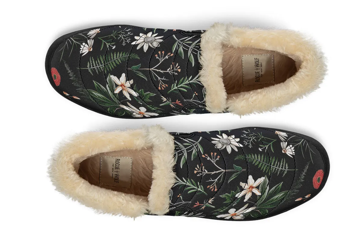 Apothecary Haven Winter Sneakers - Warm & Easy Slip-On Shoes Lined with Vegan Wool with Anti-Slip Soles