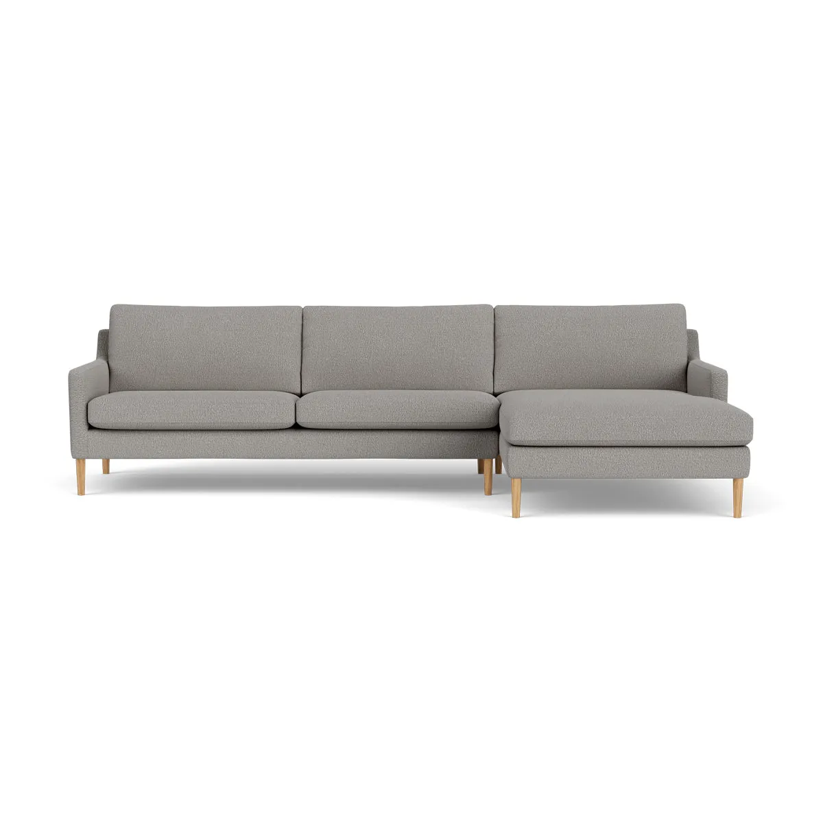 Astha Boucle Right Chaise Sofa (Oak, Warm Grey)