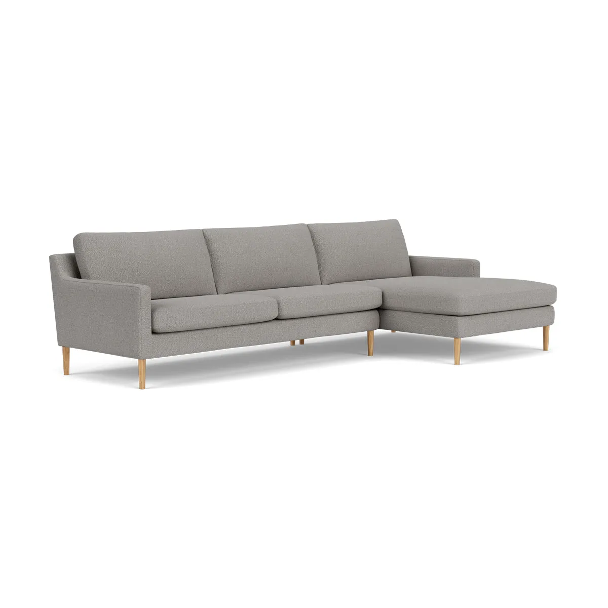 Astha Boucle Right Chaise Sofa (Oak, Warm Grey)