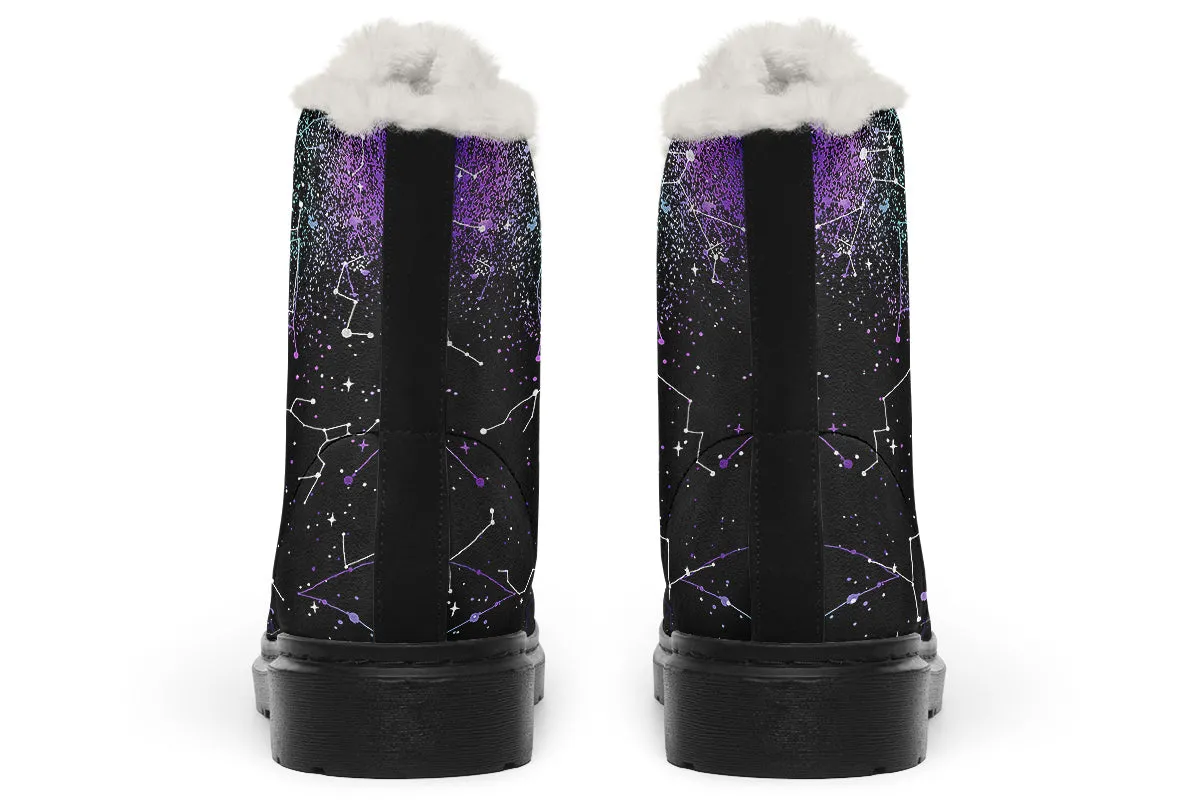 Aurora Winter Boots - Warm Micro-Suede Doc-Style Boots Lined with Vegan Wool