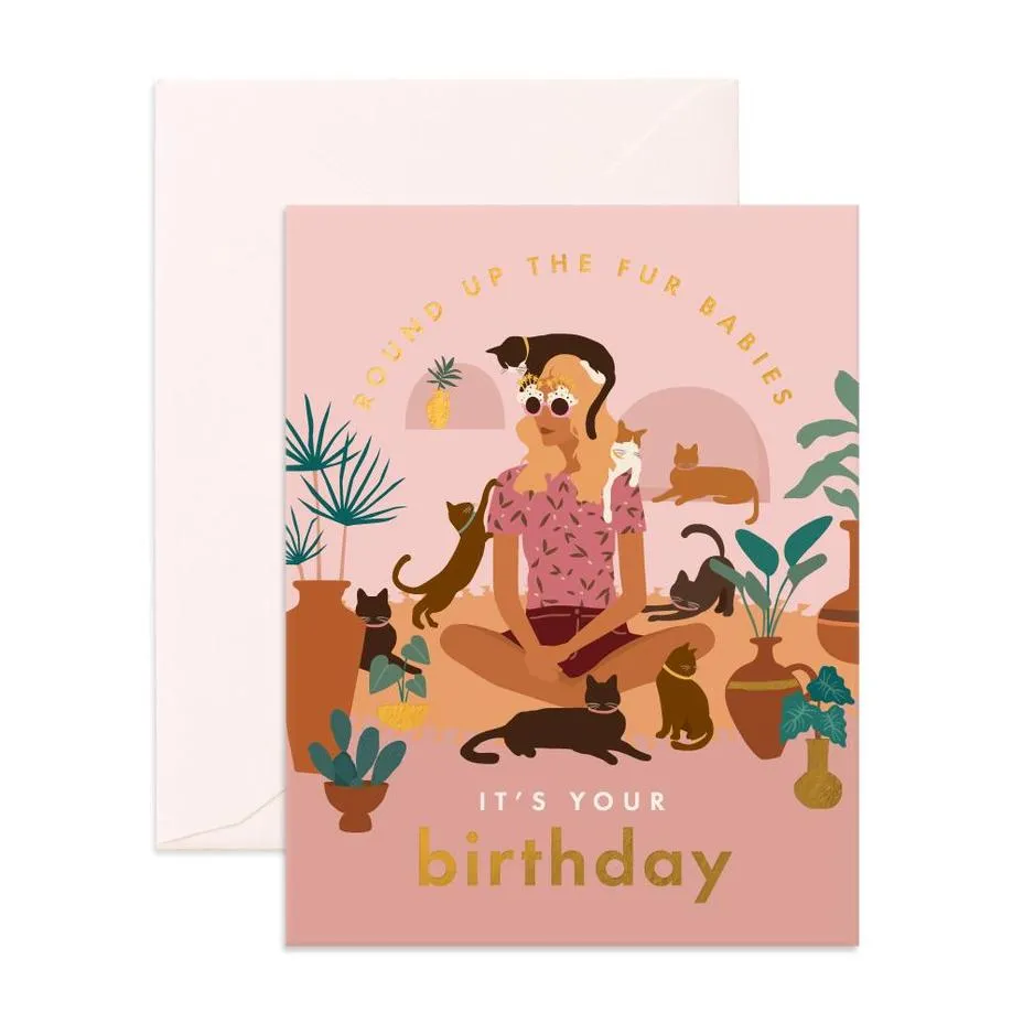  Birthday Cat Lady  Card