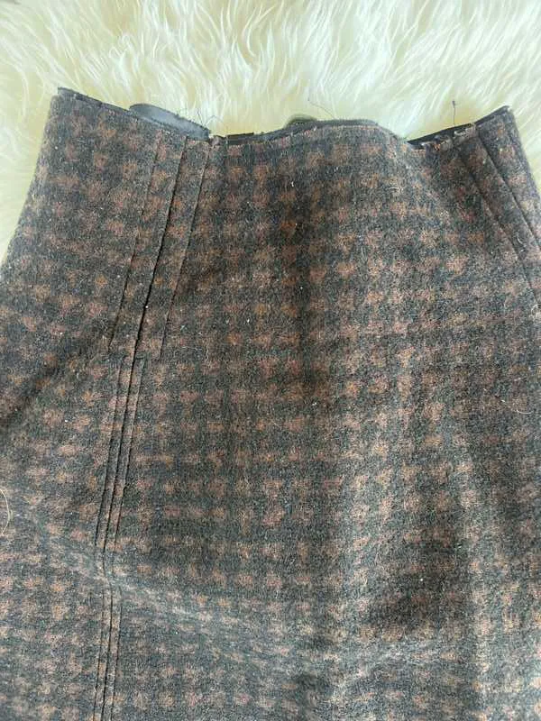 Black and Brown Wool Skirt