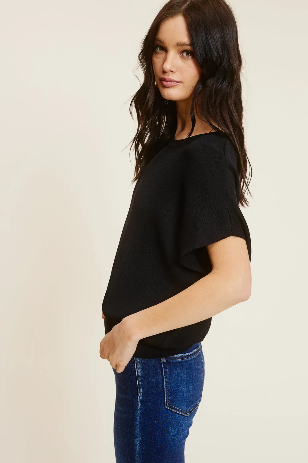 Black Knit Top