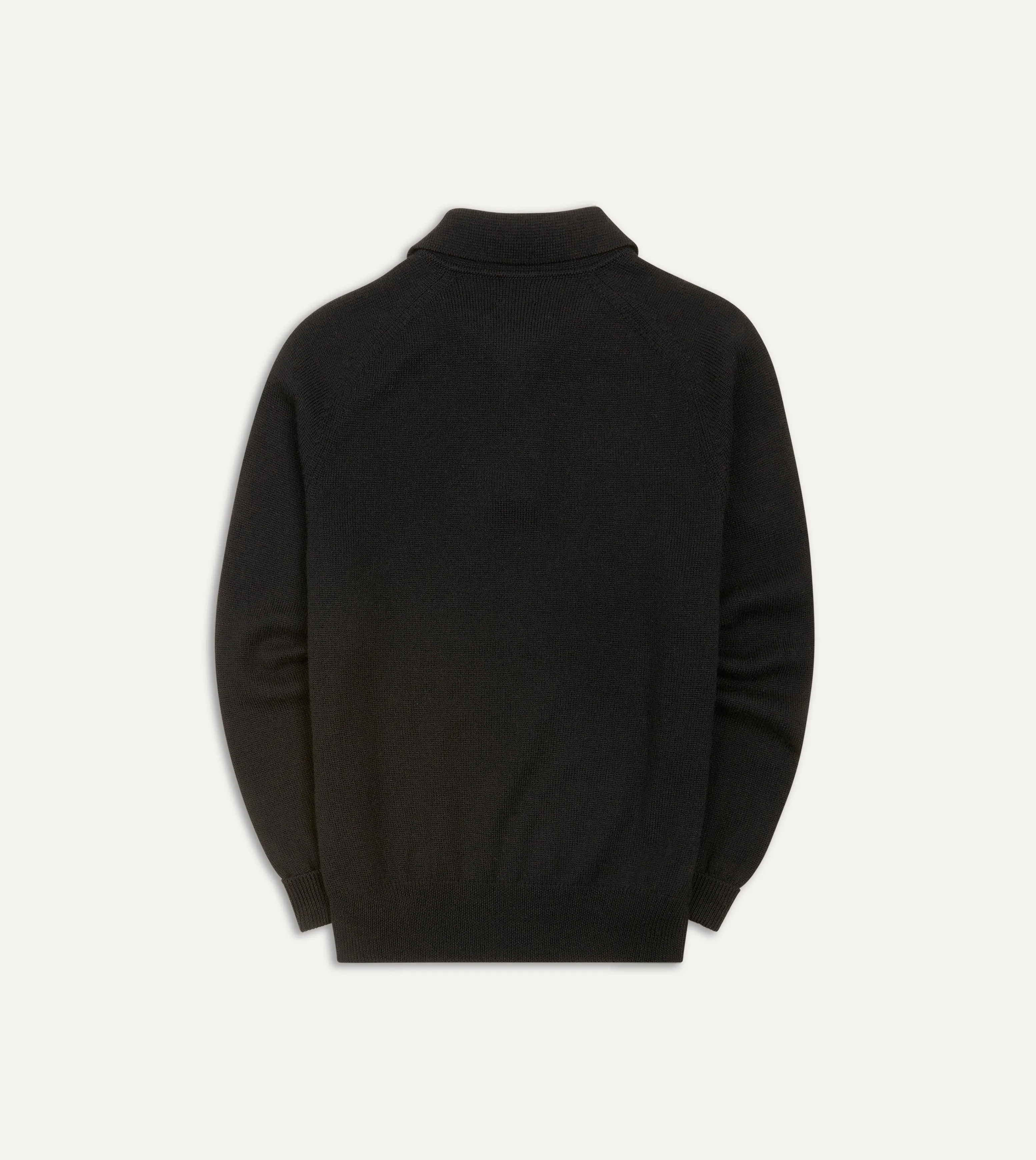 Black Merino Wool Knitted Polo