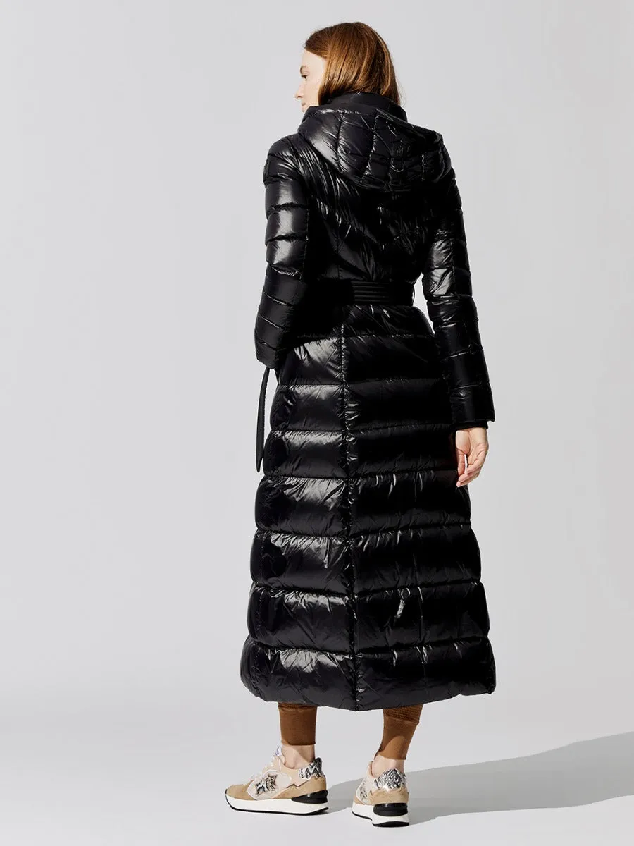 Calina Belted Puffer Coat - Off White