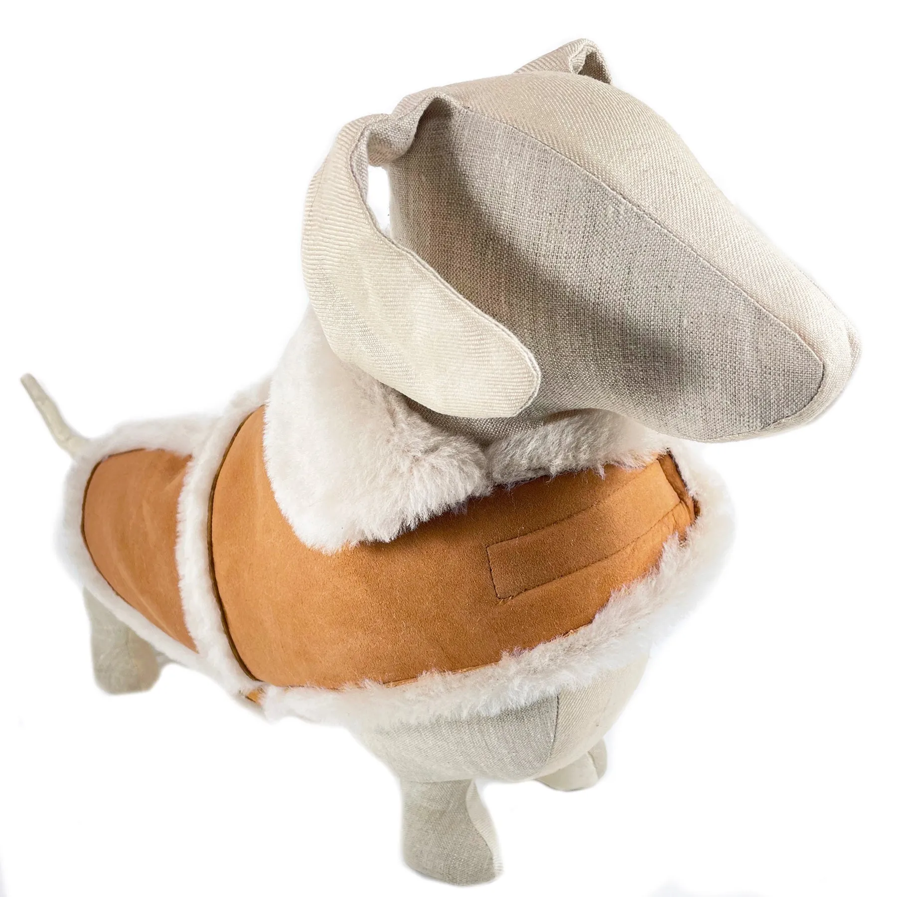 Camel Natural Shearling Dog Coat