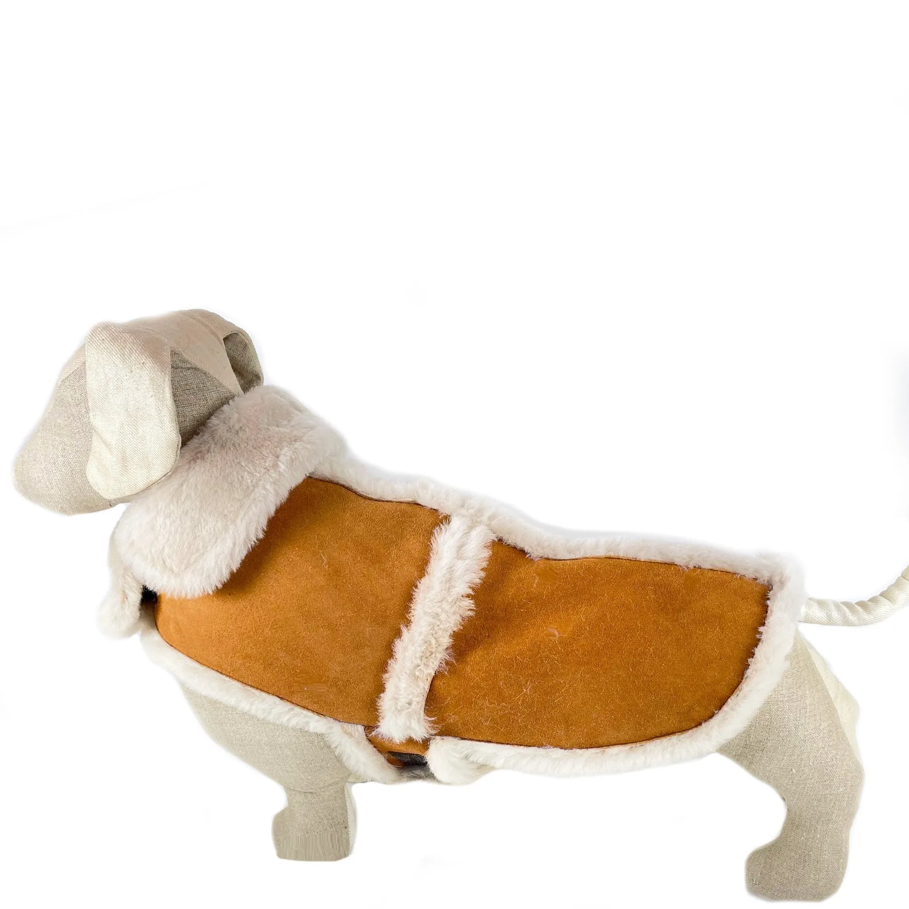 Camel Natural Shearling Dog Coat