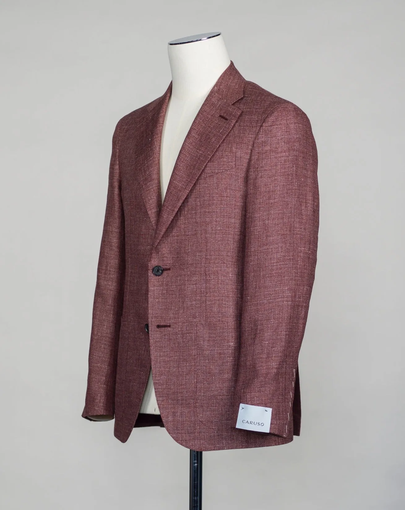 Caruso Linen & Wool Jacket / Burgundy Melange