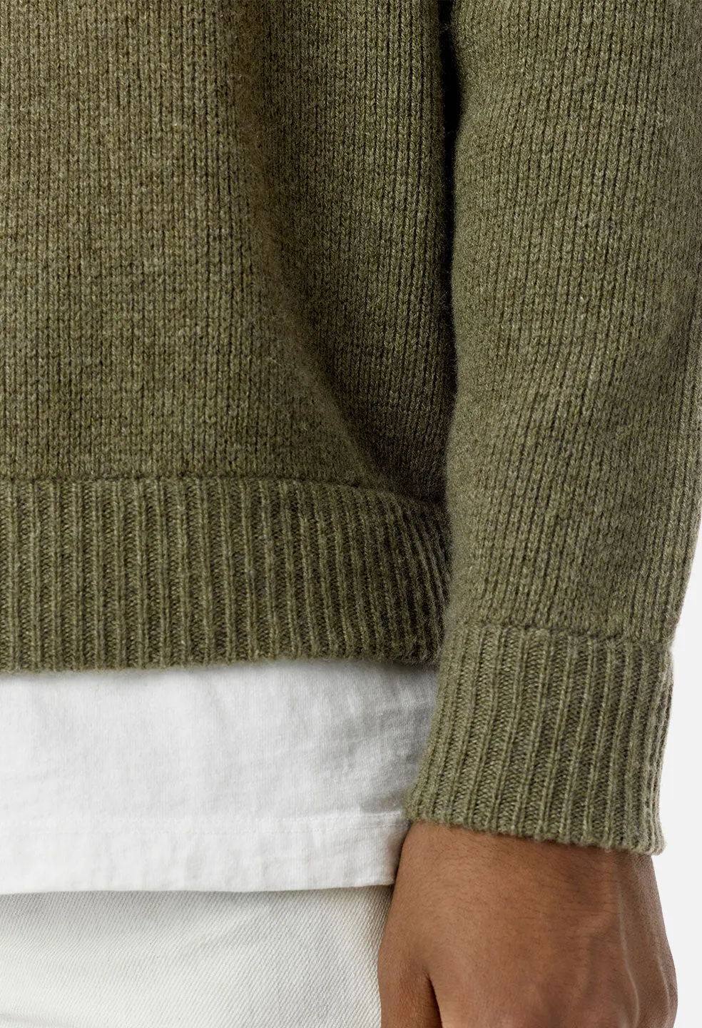 Cashmere Crew / Olive