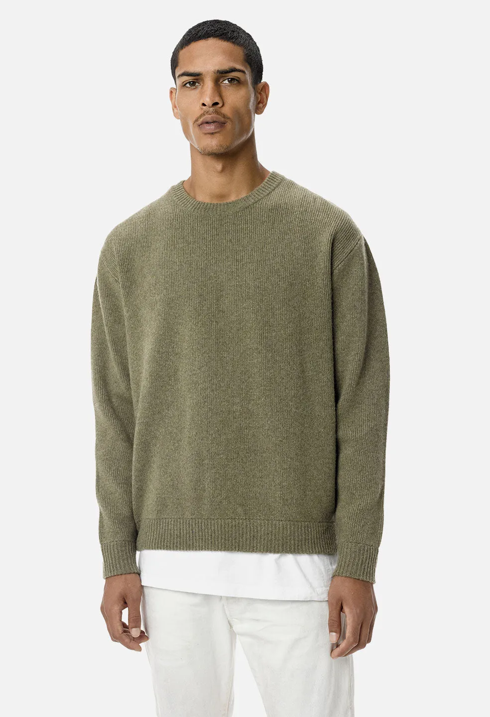 Cashmere Crew / Olive