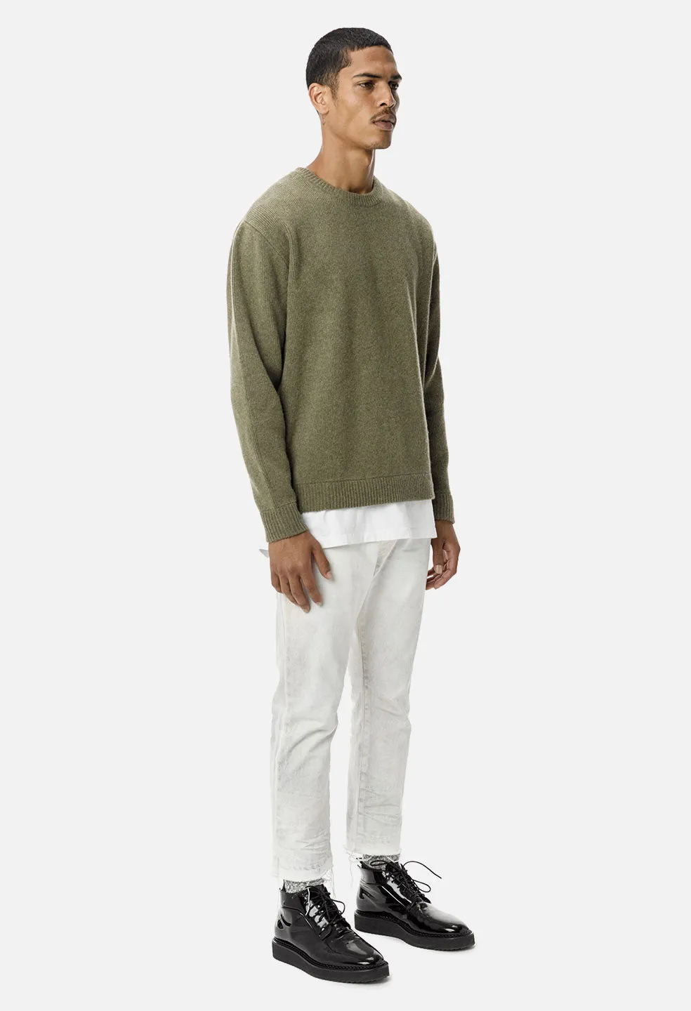 Cashmere Crew / Olive