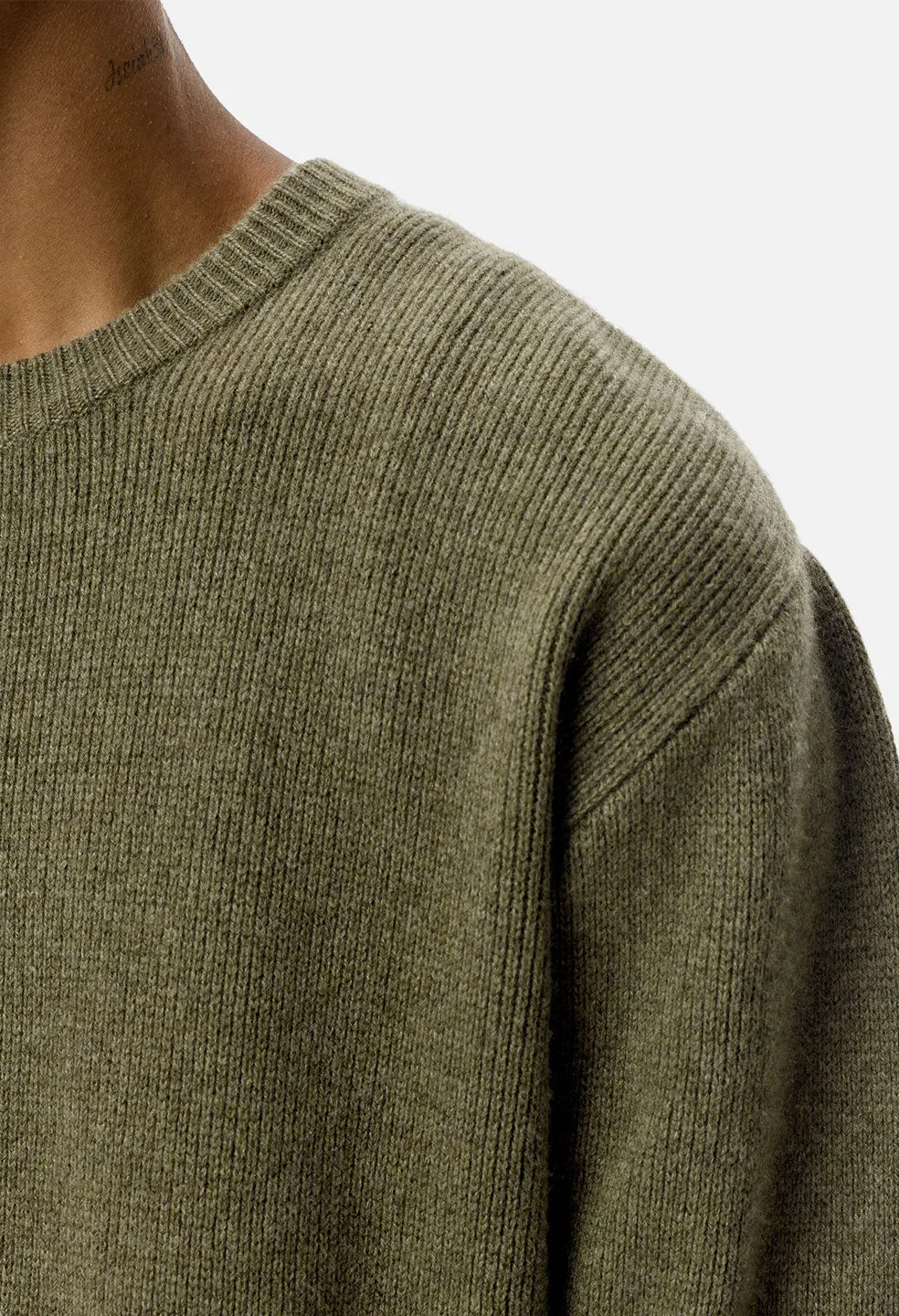 Cashmere Crew / Olive