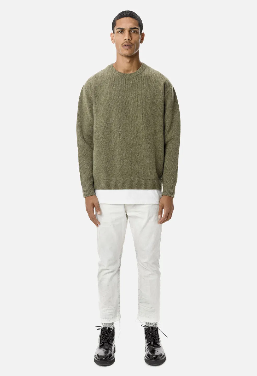 Cashmere Crew / Olive