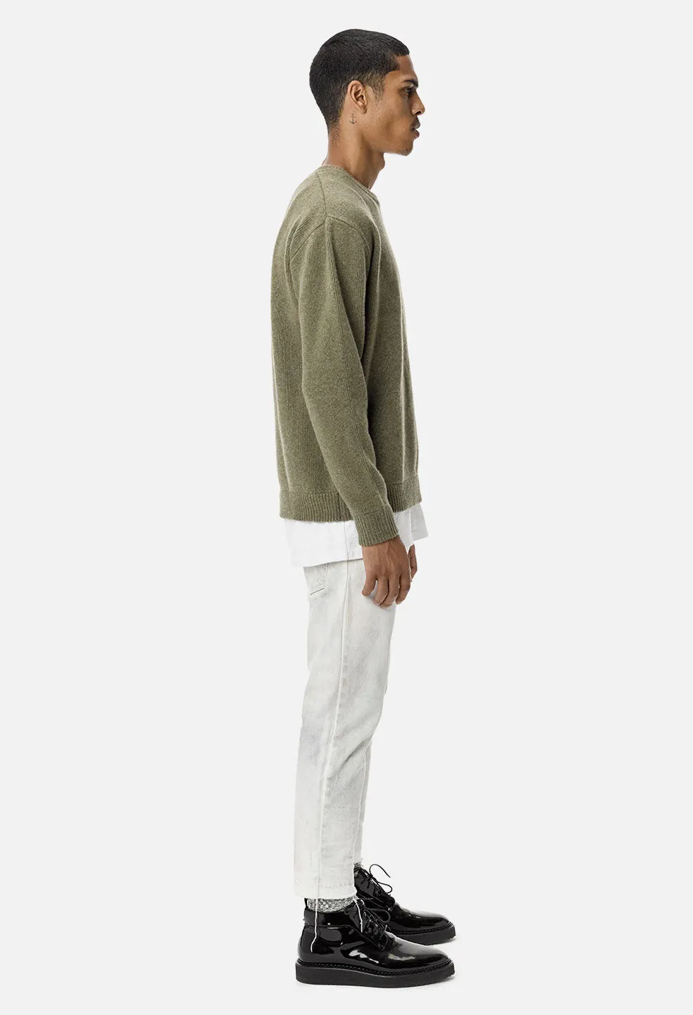 Cashmere Crew / Olive