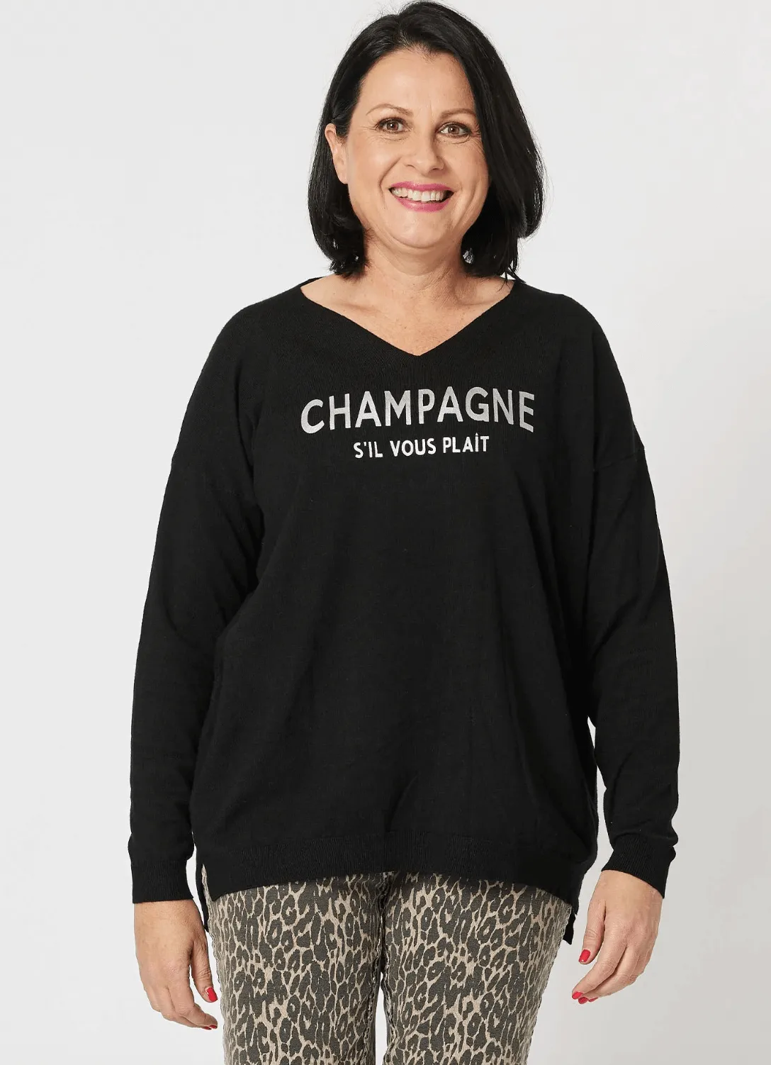 Champagne Knit - Black/White