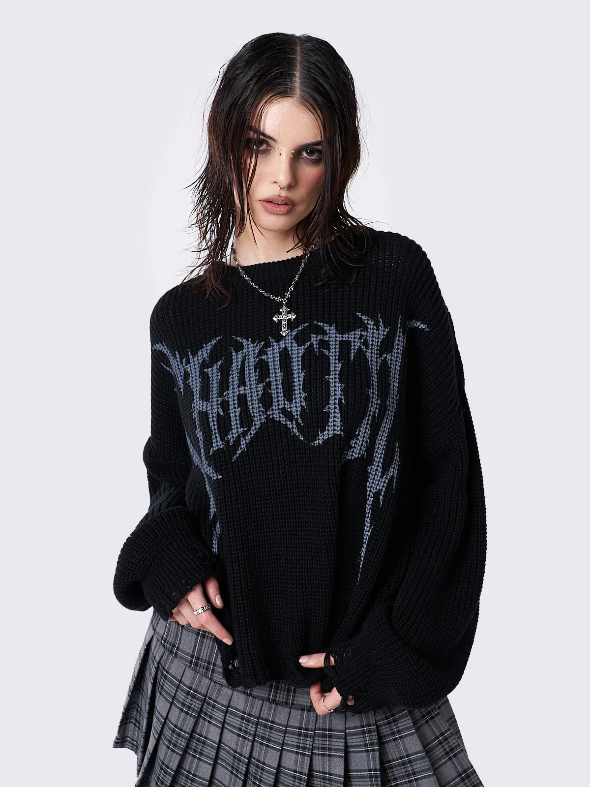 Chaotic Distressed Knit Jumper