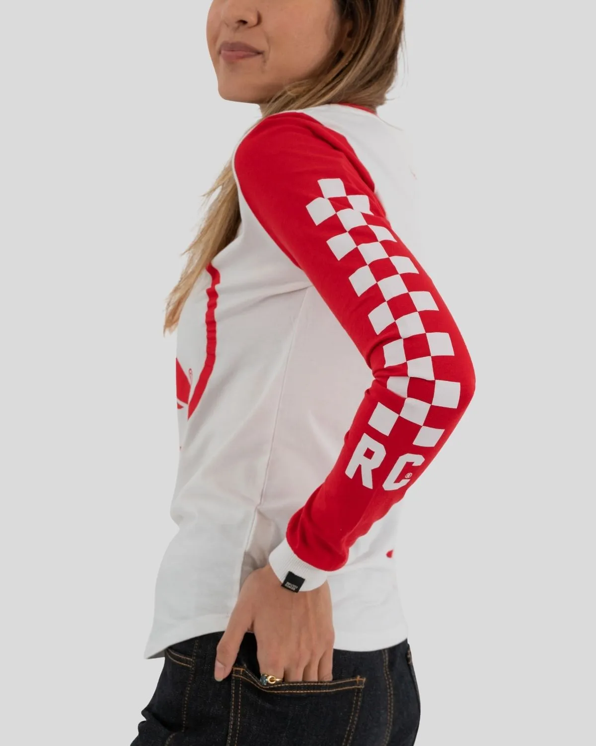 Circle Longsleeve Lady White/Red