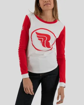 Circle Longsleeve Lady White/Red