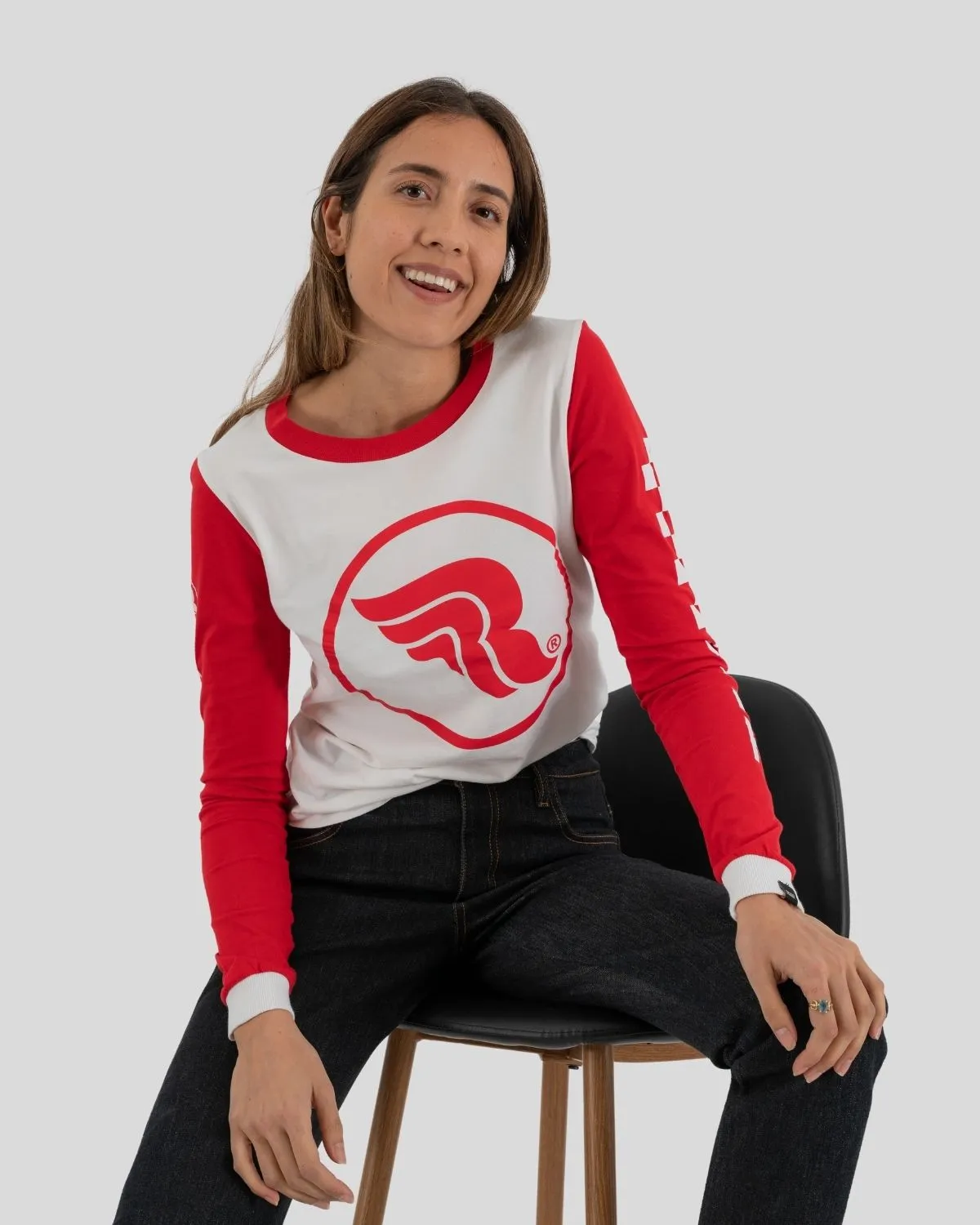 Circle Longsleeve Lady White/Red