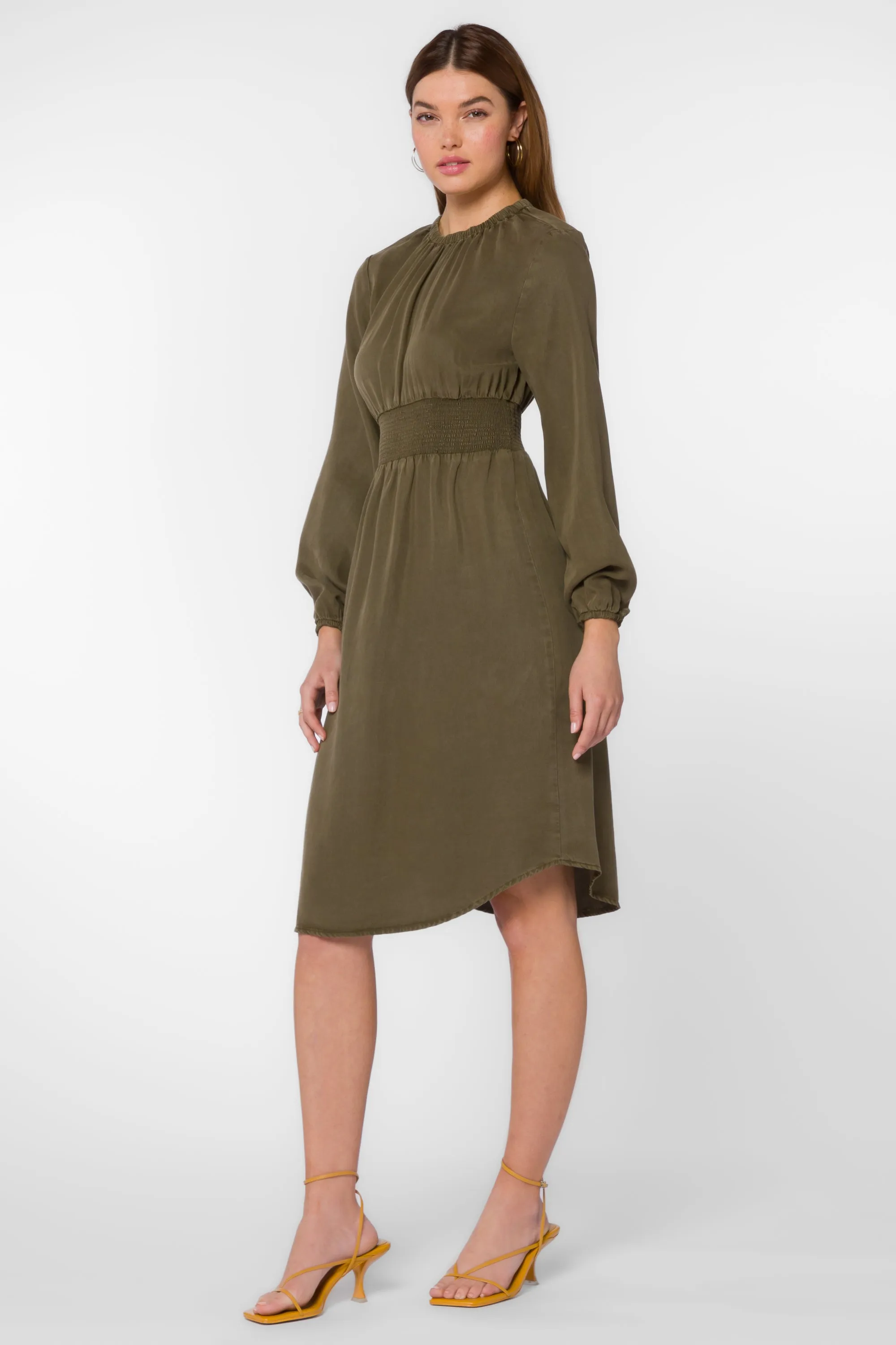 Clarita Olive Dress