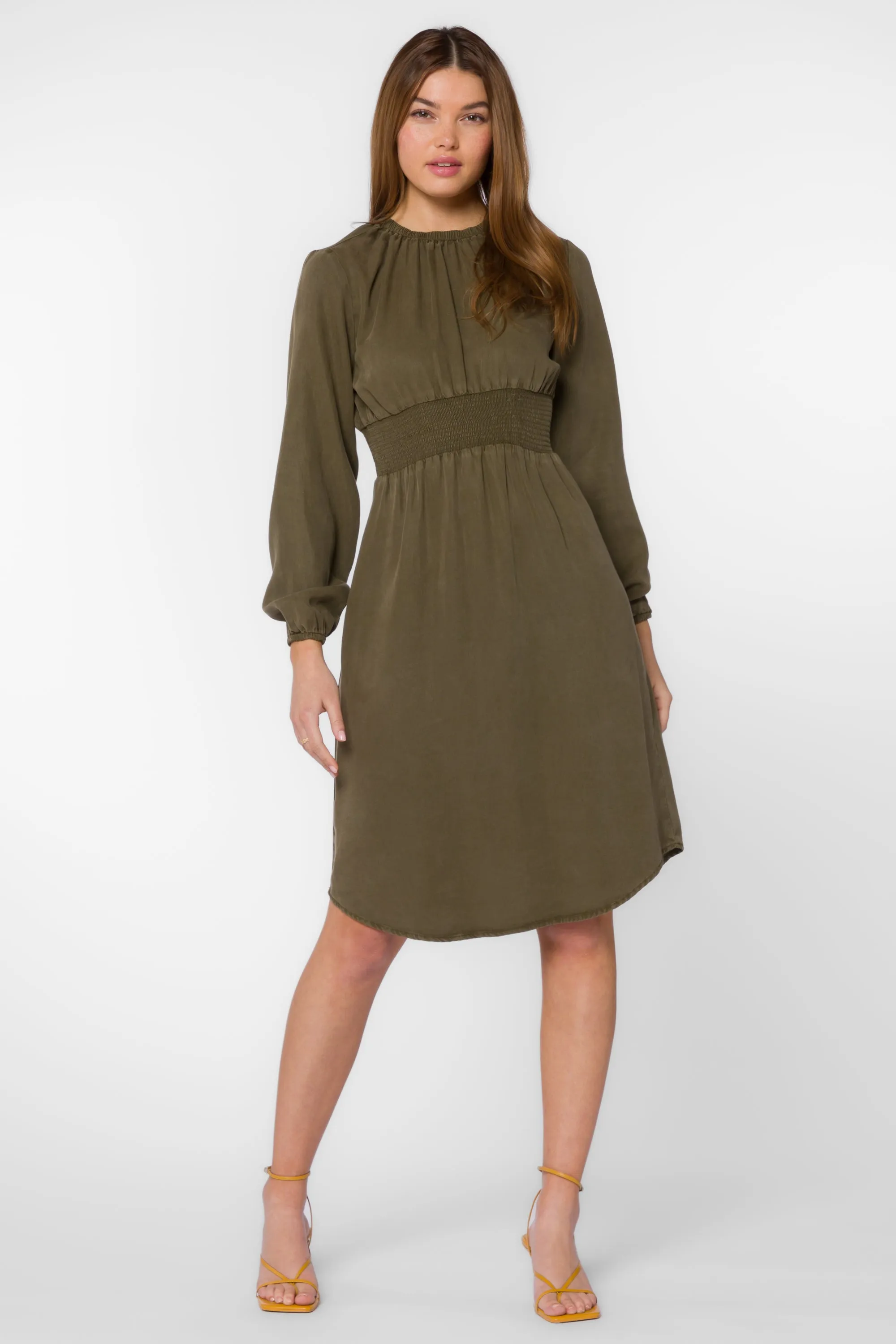 Clarita Olive Dress