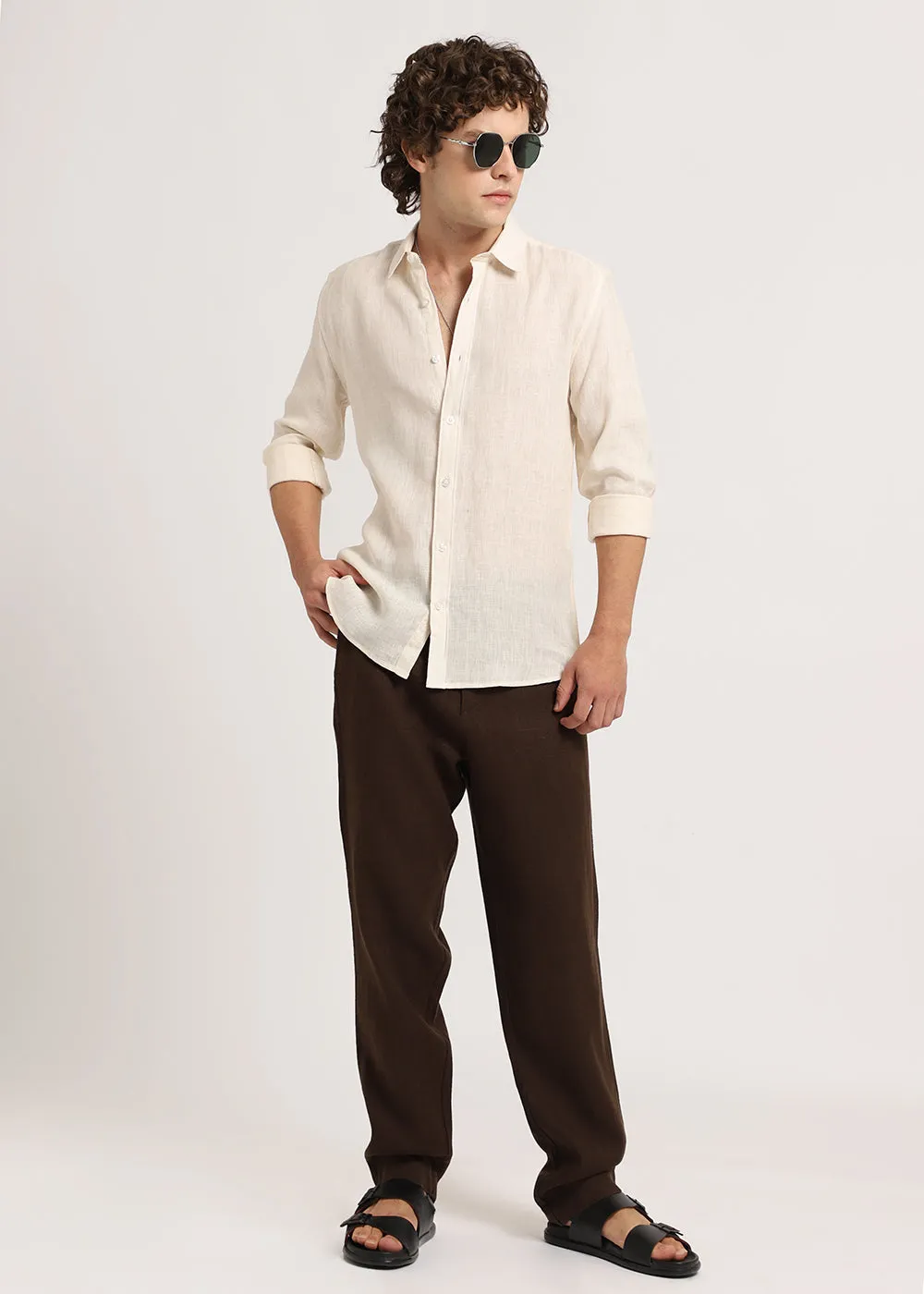 Classic Cream Linen Shirt