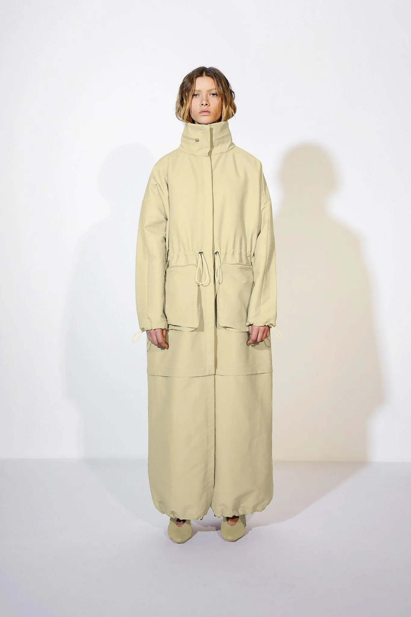 Coated Canvas Convertible Coat