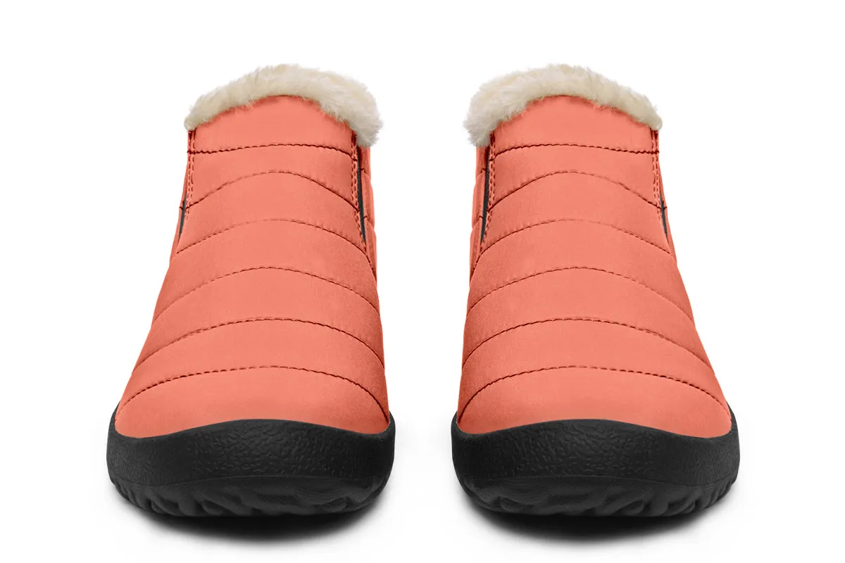 Coral Blush Winter Sneakers - Warm & Easy Slip-On Shoes Lined with Vegan Wool with Anti-Slip Soles