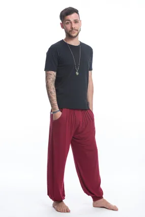 Cotton Men Harem Pants in Solid Red