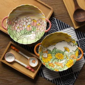 Cozy Autumn Fields Ceramic Bowls