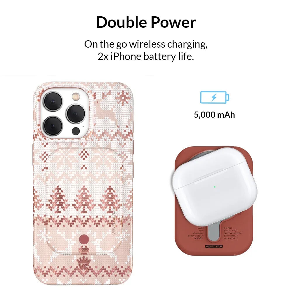 Cozy Chai Sweater MagSafe Battery Power Pack