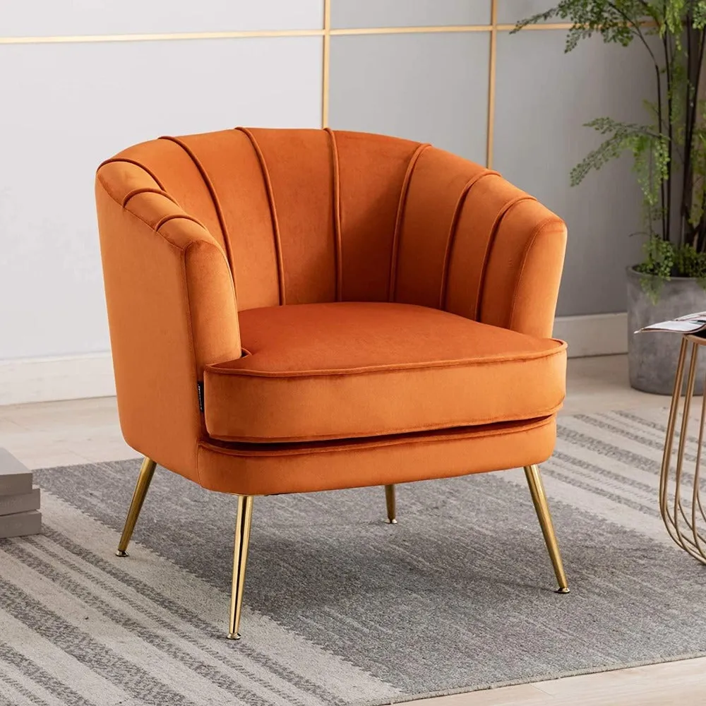 Cozy Couch Accent Chair in Orange Color