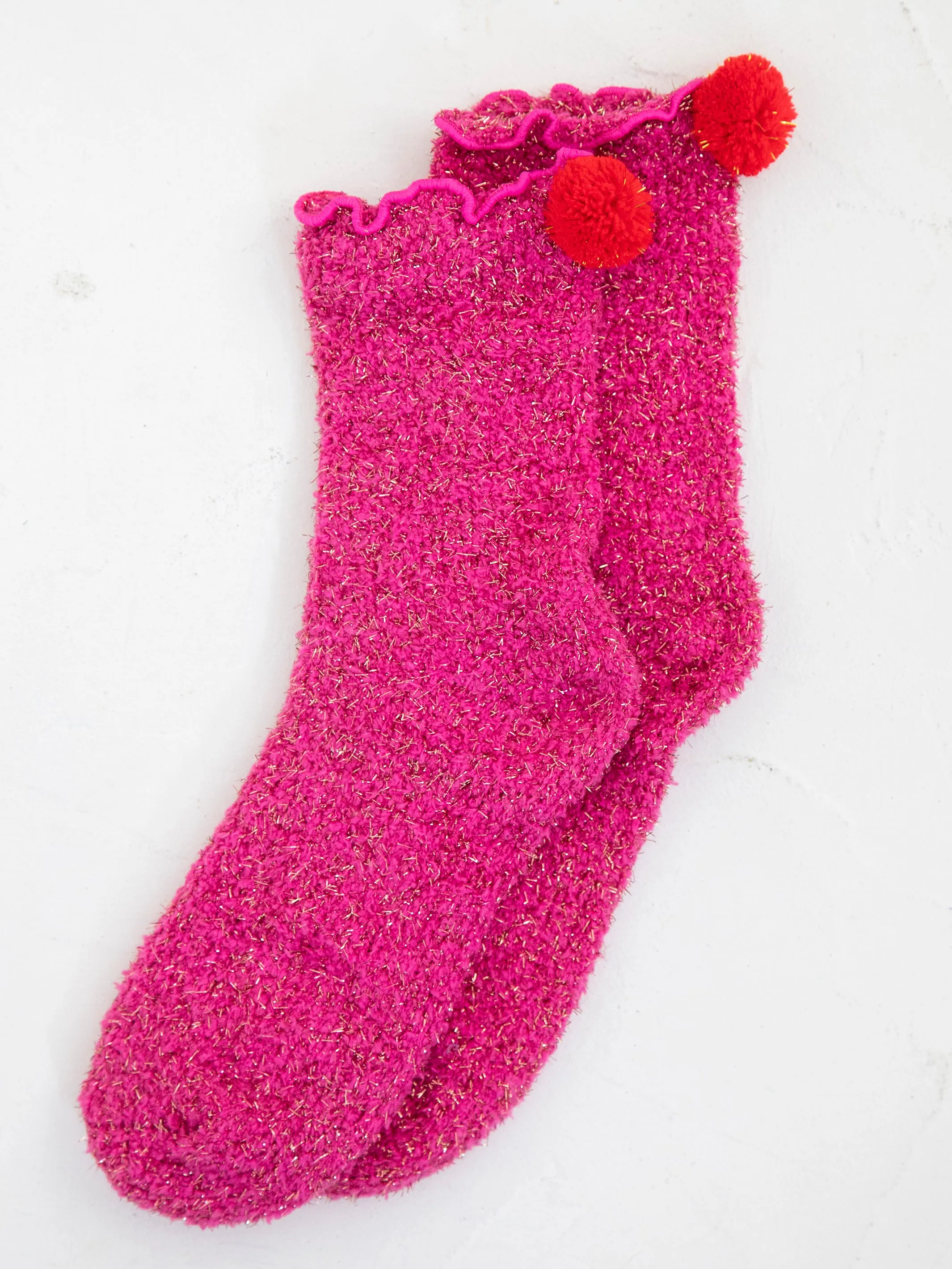 Cozy Cupcake Socks - Red Happy Birthday