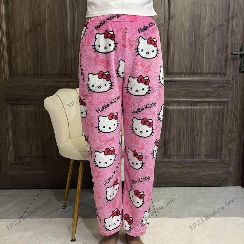 Cozy Holiday Kawaii Kitty Pajama Pants