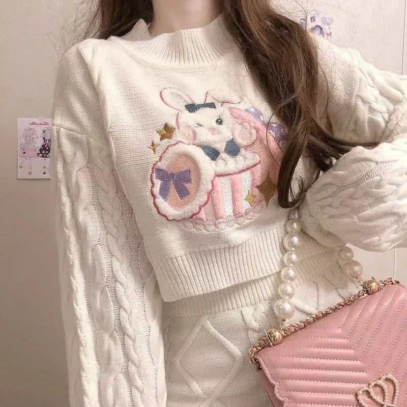 Cozy Knit Bunny Matching Set