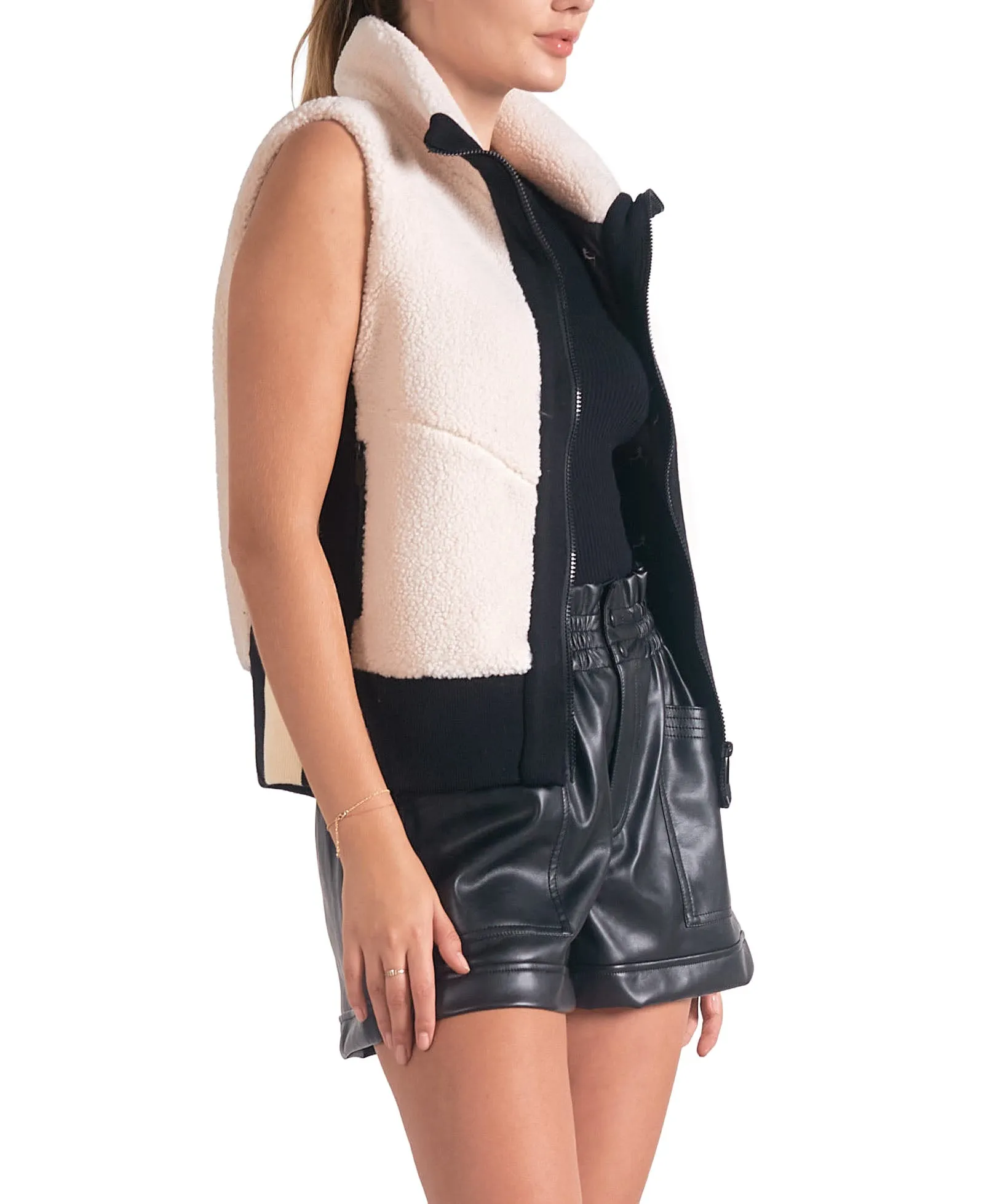 Elan Zip Up Two Tone Vest