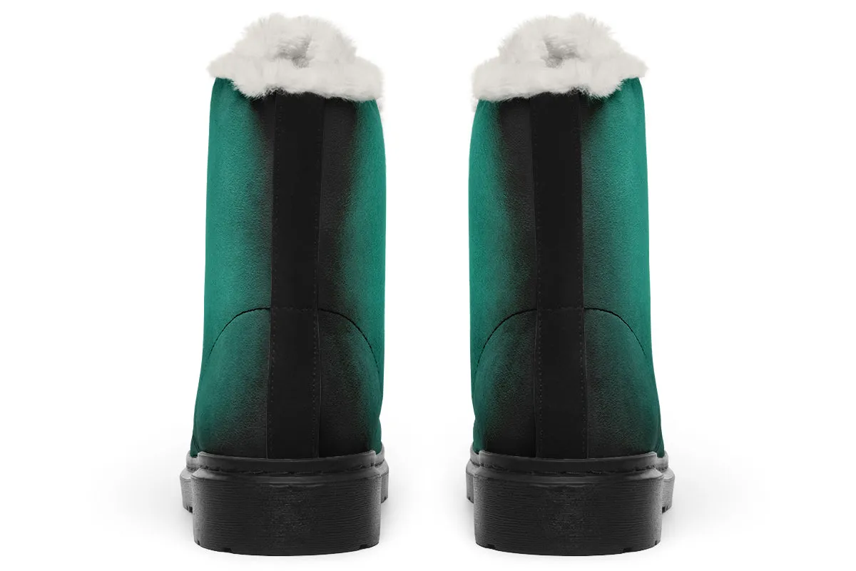 Enchanted Emerald Winter Boots - Warm Micro-Suede Doc-Style Boots Lined with Vegan Wool